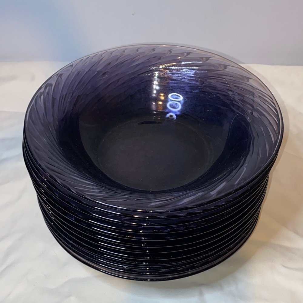 12 Pyrex Festival Amethyst Swirl bowls, preowned 7.5” across fair offers welcome